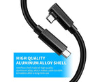 Compatible for Oculus Link Virtual Reality Headset Cable for Quest 2 / Quest and Gaming PC, 90 Degree Angled USB3.0 Type C to C High Speed Data Transfer & Fast Charging (16ft/5m) with USB C-A adapter