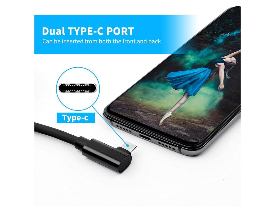 Compatible for Oculus Link Virtual Reality Headset Cable for Quest 2 / Quest and Gaming PC, 90 Degree Angled USB3.0 Type C to C High Speed Data Transfer & Fast Charging (16ft/5m) with USB C-A adapter