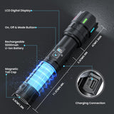 Rechargeable Flashlight, 2000 High Lumens, 5 Modes Super Bright LED Flashlight with Magnetic Tail, USB-C Charging,1000m Long Distance, IPX54 Waterproof for Camping Hiking