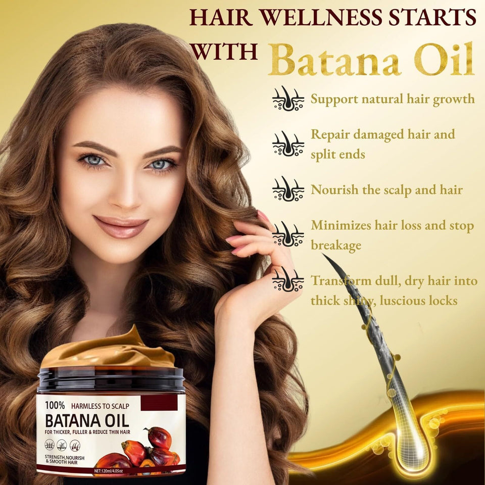 100% Raw Batana Oil for Hair, Natural Raw and Pure Unrefined Batana Oil Organic Hair Batana Oil(1pcs)