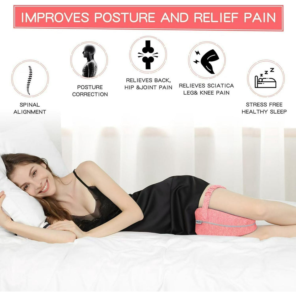 Knee Pillow for Side Sleepers - Relieve Pain & Sciatica, Leg Alignment Pillow, Smooth Spine Improved, Leg Pillow for Sleeping Side Sleeper
