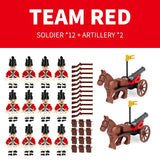 Revolutionary War Building Block Set, with Qing Dynasty & British & French Soldier Figures, Compatible with Lego 853793 Accessory, Civil War with Cannons, Weapons (British French War)