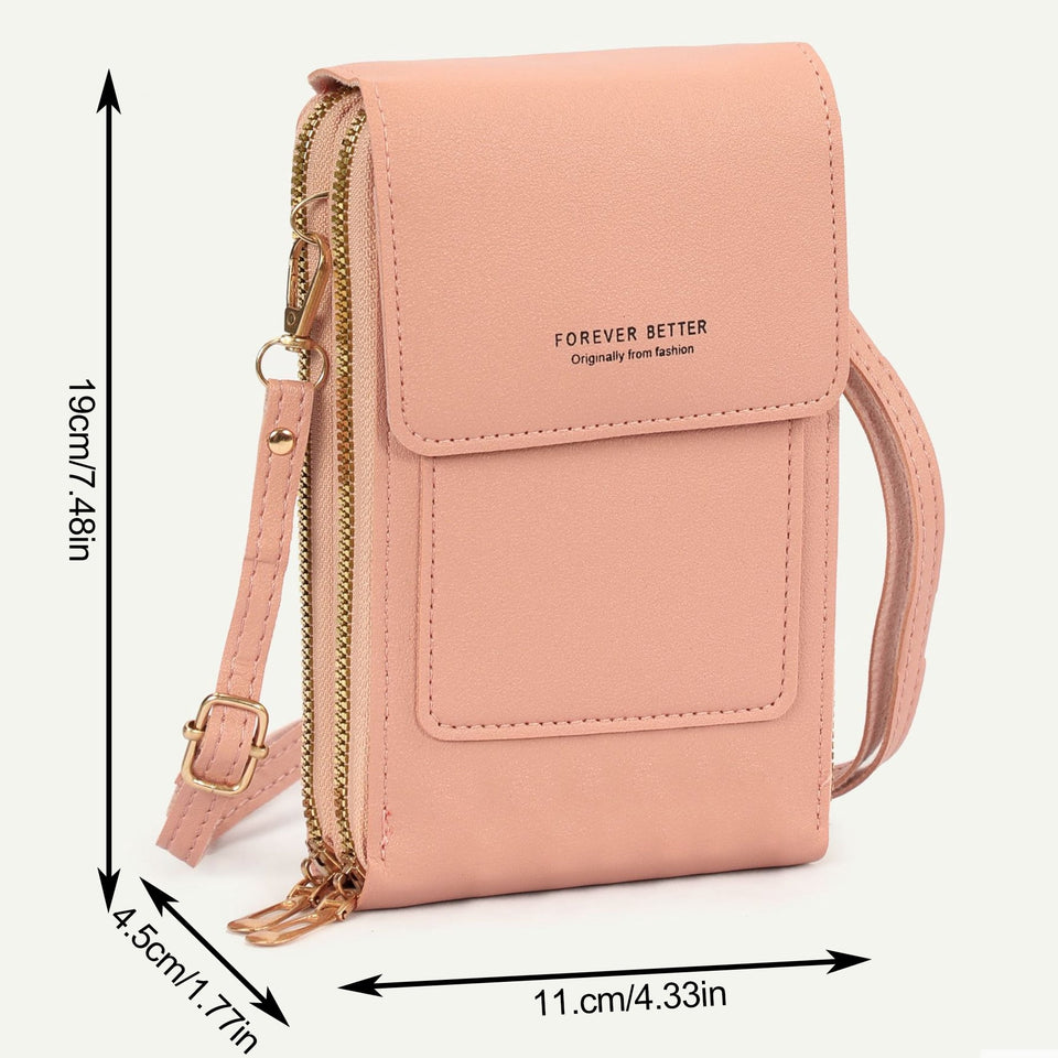 Cell Phone Bag, PU Leather Crossbody Cellphone Purse for Women, Touch Screen Cell Phone Pouch Holder Shoulder Bag RFID Blocking Wallet Handbag with Shoulder Strap
