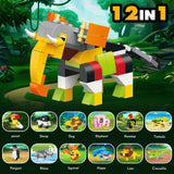 Building Blocks Set Toys - 24pcs Marine animals and dinosaurs Building Blocks Toy for Boys Girls Ages 6-12, Great Holidays and Birthdays Gift