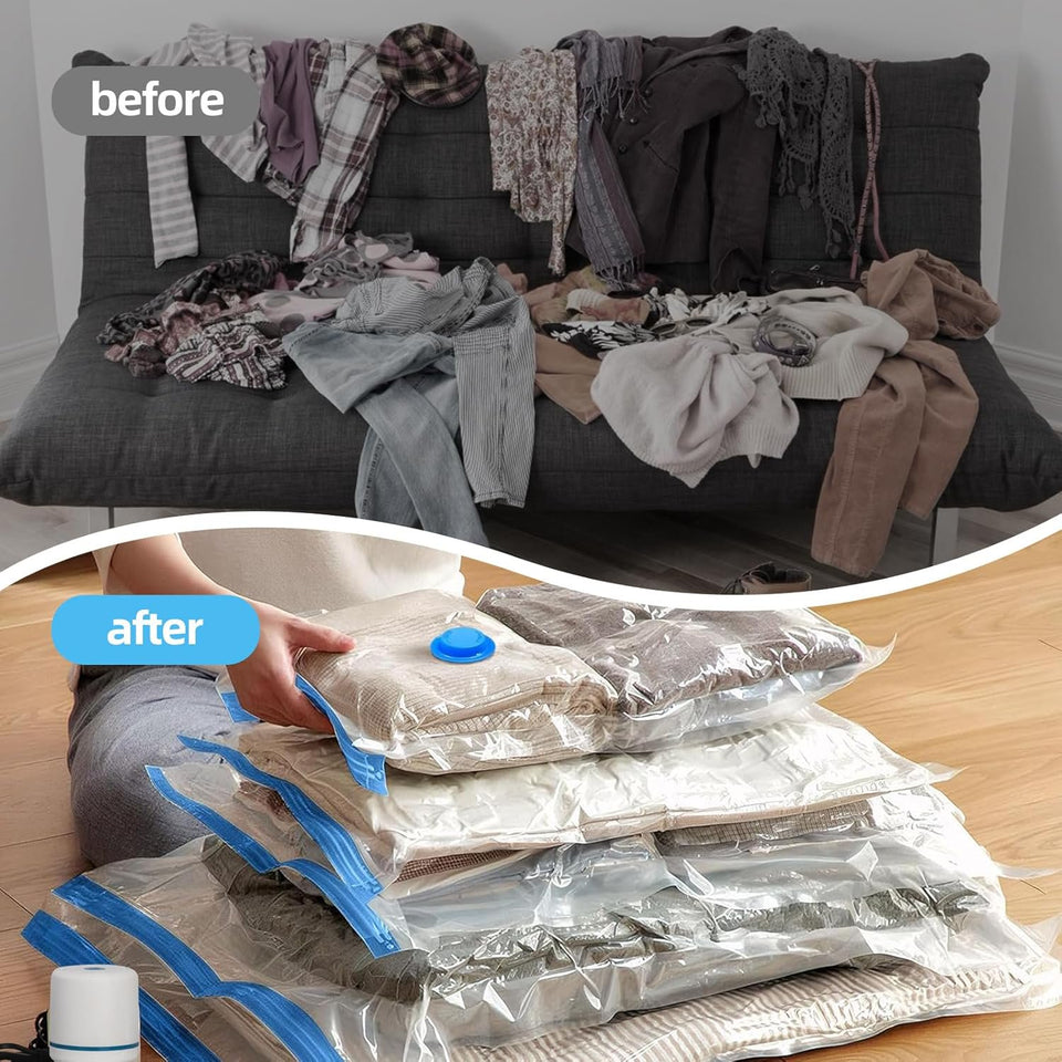 Vacuum Storage Bags, 16 Pack (4 Jumbo, 4 Large,4 Medium,4 Small) Space Saver Seal Bags for clothing travel,luggage,Mattress,Comforters,Blanket,Pillows,Duvets