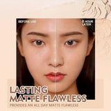 Matte Perfection Pressed Powder, Oil Control Face Pressed Powder, Waterproof Pressed Powder Makeup Compact (03-Pure beige, 10g)