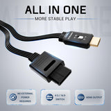 PORTHOLIC N64 to HDMI Converter, 4-in-1 HDMI Cable for GameCube SNES SFC, 4:3/16:9 Switchable, 1.5m/4.92FT, No External Power Needed