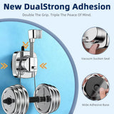 Suction Cup Shower Head Holder - 360° Adjustable, Adhesive Shower Head Hanger with Hook, Shower Handle/Wand/ Hose Bracket, Tool-Free Wall Mount for Handheld Showerheads, Fits Bathroom and RV