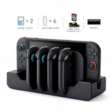 Multi-Function Charging Station for Switch 2, 4 Joy-Con Controller Charger Dock with 2 Game Card Slots & LED Indicators, Extra USB Port for Original Dock