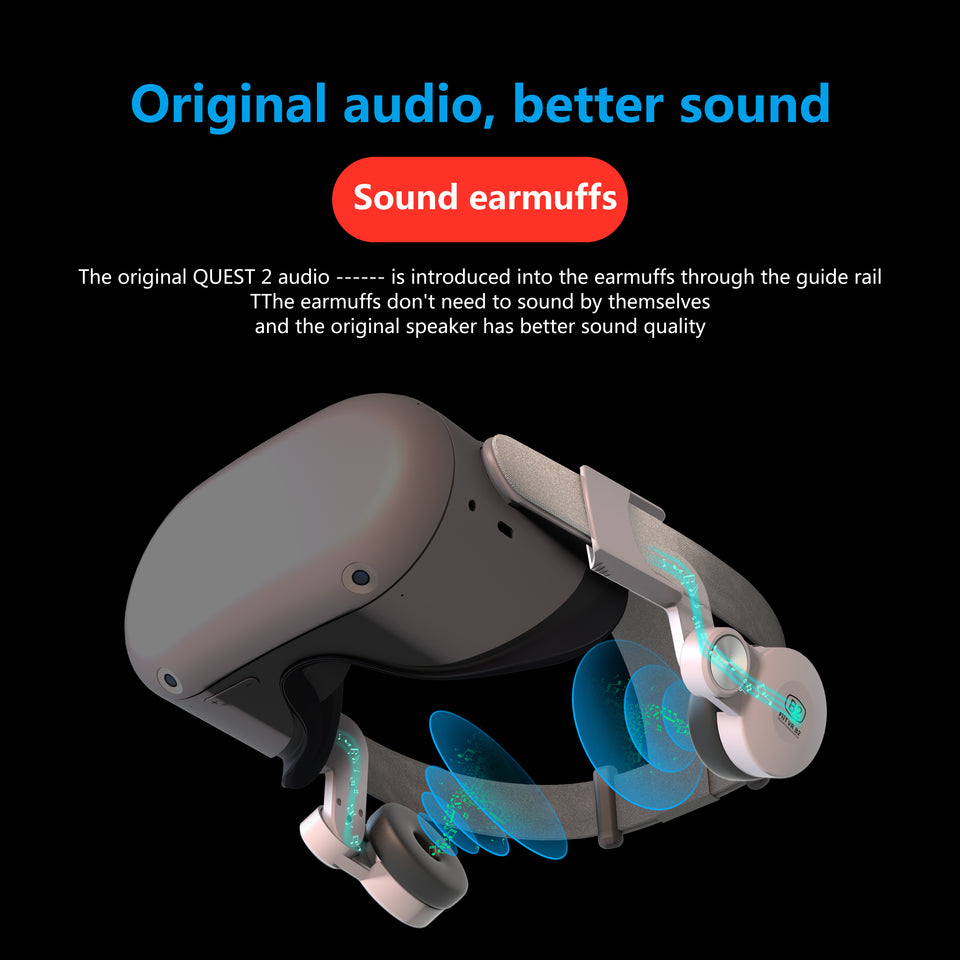 Sound earmuffs for Oculus Quest/Quest 2 VR Headset, A Enhancing Sound Solution for Oculus Quest/Quest 2 Accessories