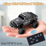 Off-Road Truck with Remote Control, 1:64 Mini Desktop Rc Truck Toy, 2.4GHz All Terrain Off-Road Trucks, LED Lights, Speed/Steering Adjustable, for Kids Christmas Birthday
