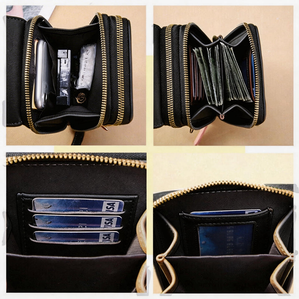 Cell Phone Bag, PU Leather Crossbody Cellphone Purse for Women, Touch Screen Cell Phone Pouch Holder Shoulder Bag RFID Blocking Wallet Handbag with Shoulder Strap