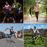 Running Vest with Cellphone Holder, PORTHOLIC Reflective Warnwest with Visible Phone Pouch, Adjustable Waistband and Muti-pockets for Sport, Jogging, Cycling, Walk the dog(BLACK)