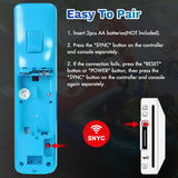 Wii Remote Controller,PORTHOLIC 2 Packs Upgrade Wii Wireless Controller Compatible with Nintendo Wii Wii U Console (Blue,2pcs)
