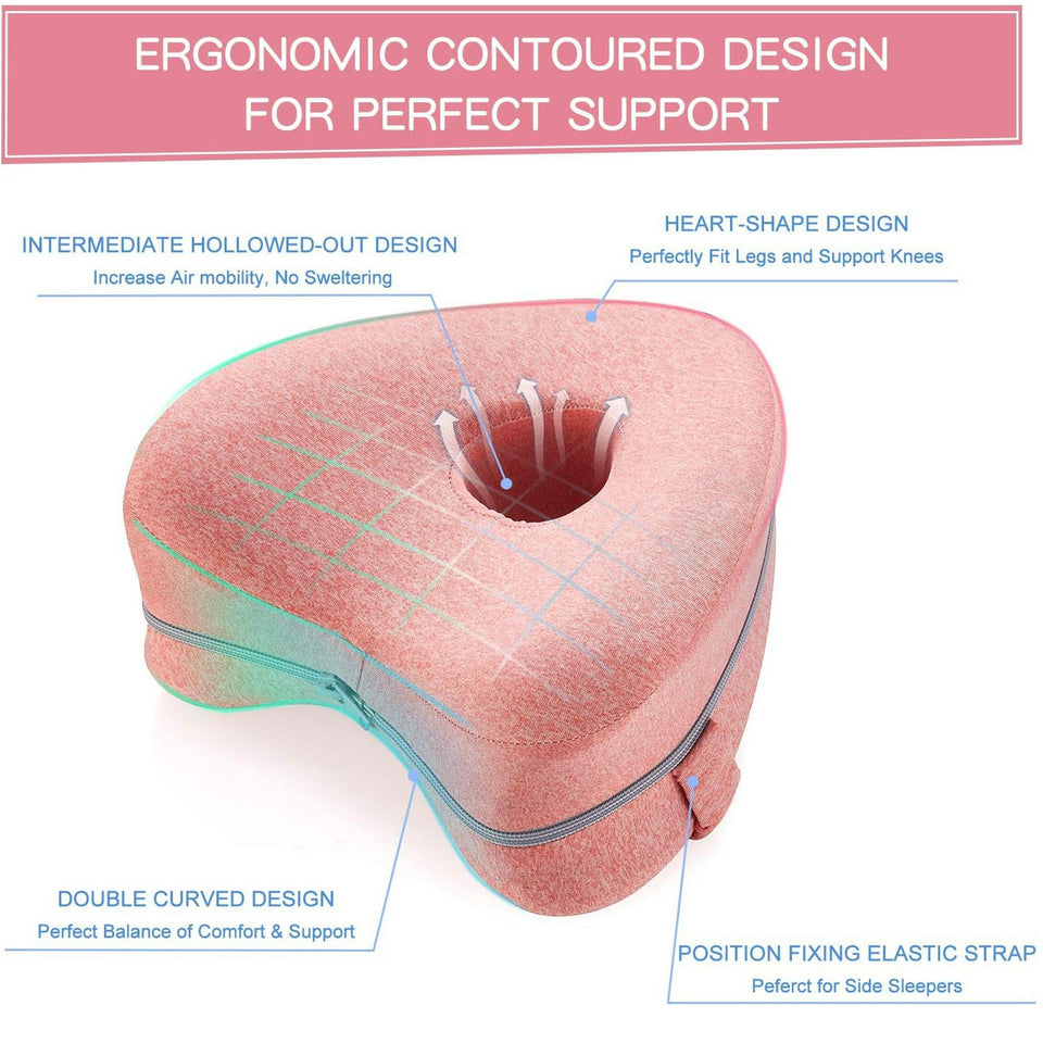 Knee Pillow for Side Sleepers - Relieve Pain & Sciatica, Leg Alignment Pillow, Smooth Spine Improved, Leg Pillow for Sleeping Side Sleeper