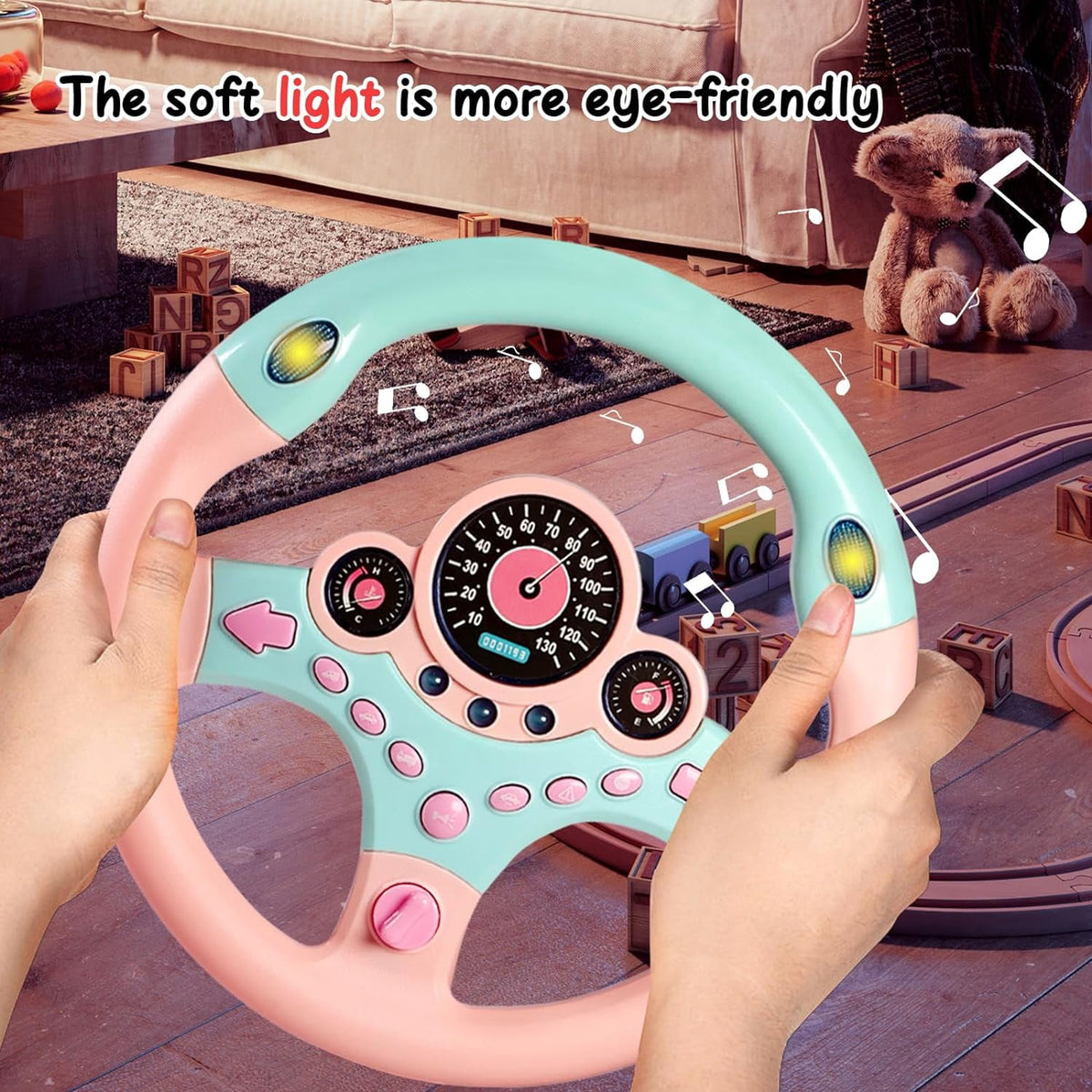 Steering Wheel Driving Toy, Simulated Steering Wheel for Kids, Electr ...