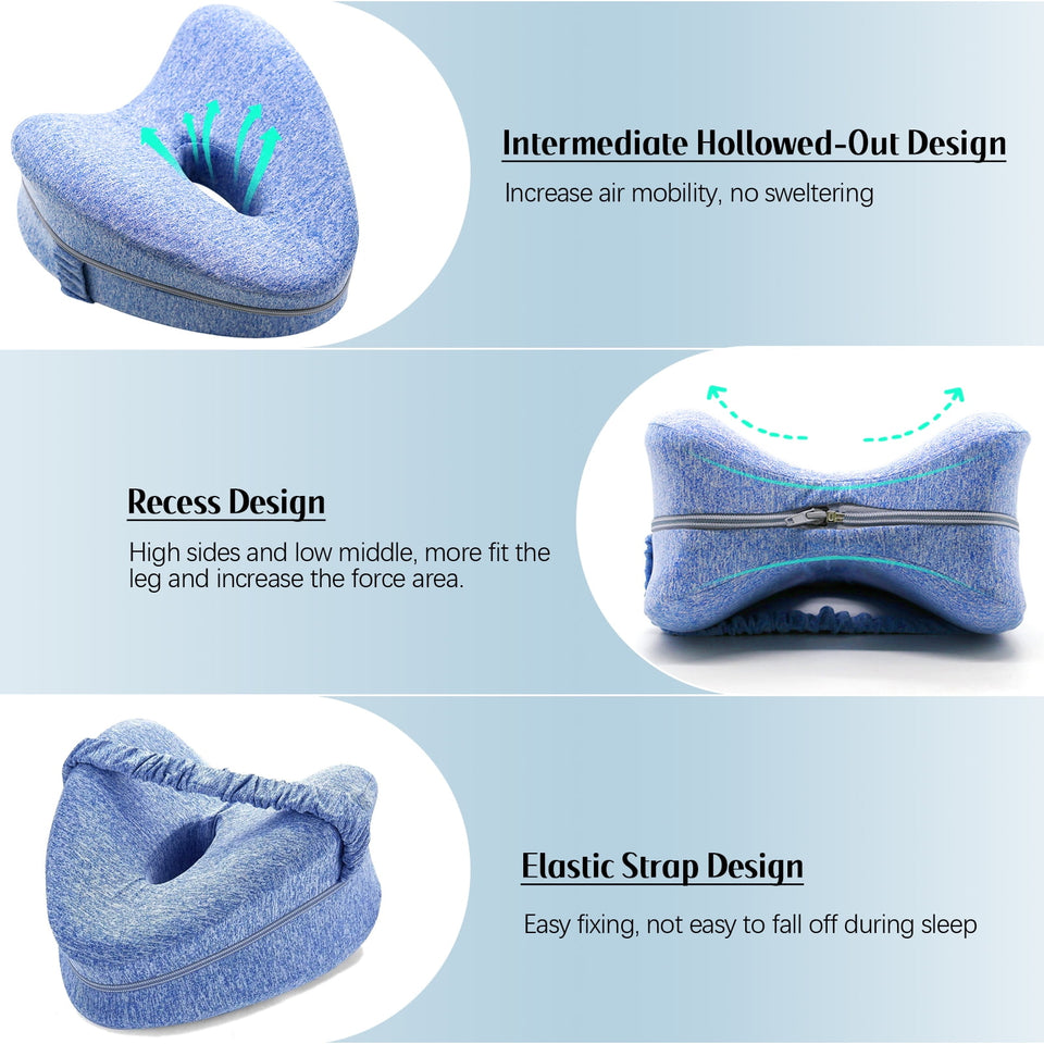 Knee Pillow for Side Sleepers - Relieve Pain & Sciatica, Leg Alignment Pillow, Smooth Spine Improved, Leg Pillow for Sleeping Side Sleeper