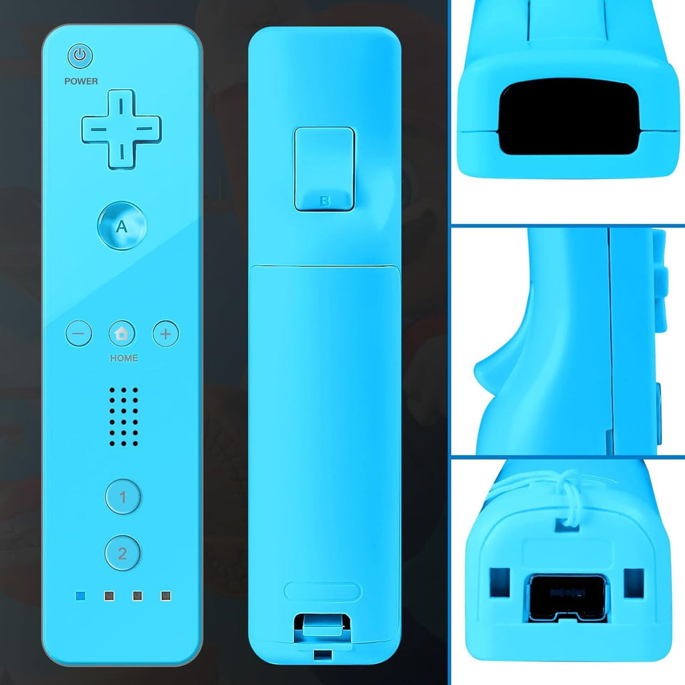 Wii Remote Controller,PORTHOLIC 2 Packs Upgrade Wii Wireless Controller Compatible with Nintendo Wii Wii U Console (Blue,2pcs)