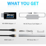 4 in 1 Wii Replacement Cables Set, PORTHOLIC Wii AC Power Adapter + Wii to hdmi Converter+ Wired Motion Sensor Bar and Composite Audio Video Cable for Nintendo Wii