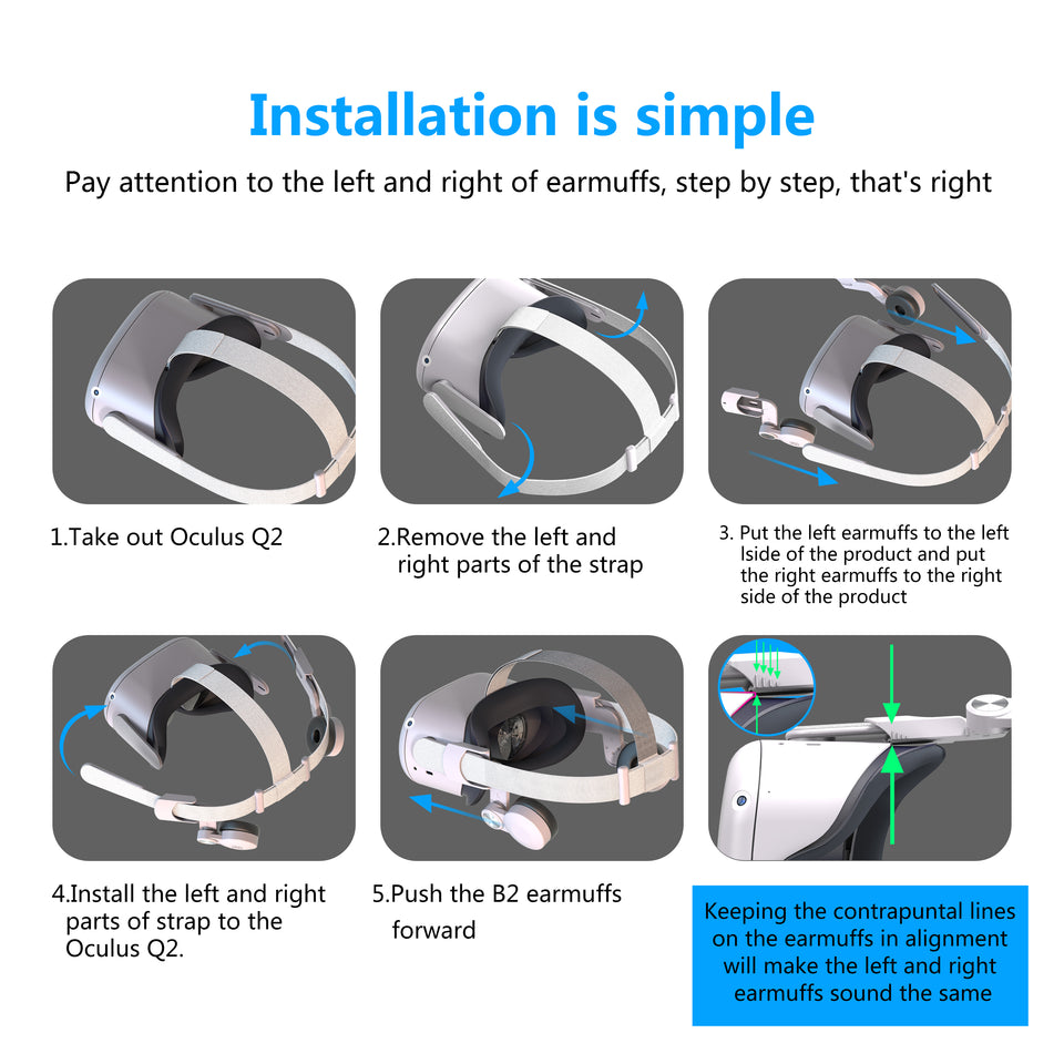 Sound earmuffs for Oculus Quest/Quest 2 VR Headset, A Enhancing Sound Solution for Oculus Quest/Quest 2 Accessories