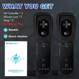 Wii Remote Controller,PORTHOLIC 2 Packs Upgrade Wii Wireless Controller Compatible with Nintendo Wii Wii U Console (Black,2pcs)