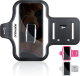 PORTHOLIC 2025 Running Armband with Large Reflective Strips, for iPhone 16 15 Pro 14 Plus 13 11 XR XS, Galaxy S25/24/S10