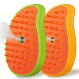 Cat Steam Brush, 3 In 1 Steamy Pet Brush, Silicone Massage Dog Hair Remover Comb, Spray Mist Grooming for Indoor Kittens (Mango Green)