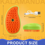 Cat Steam Brush, 3 In 1 Steamy Pet Brush, Silicone Massage Dog Hair Remover Comb, Spray Mist Grooming for Indoor Kittens (Mango Green)