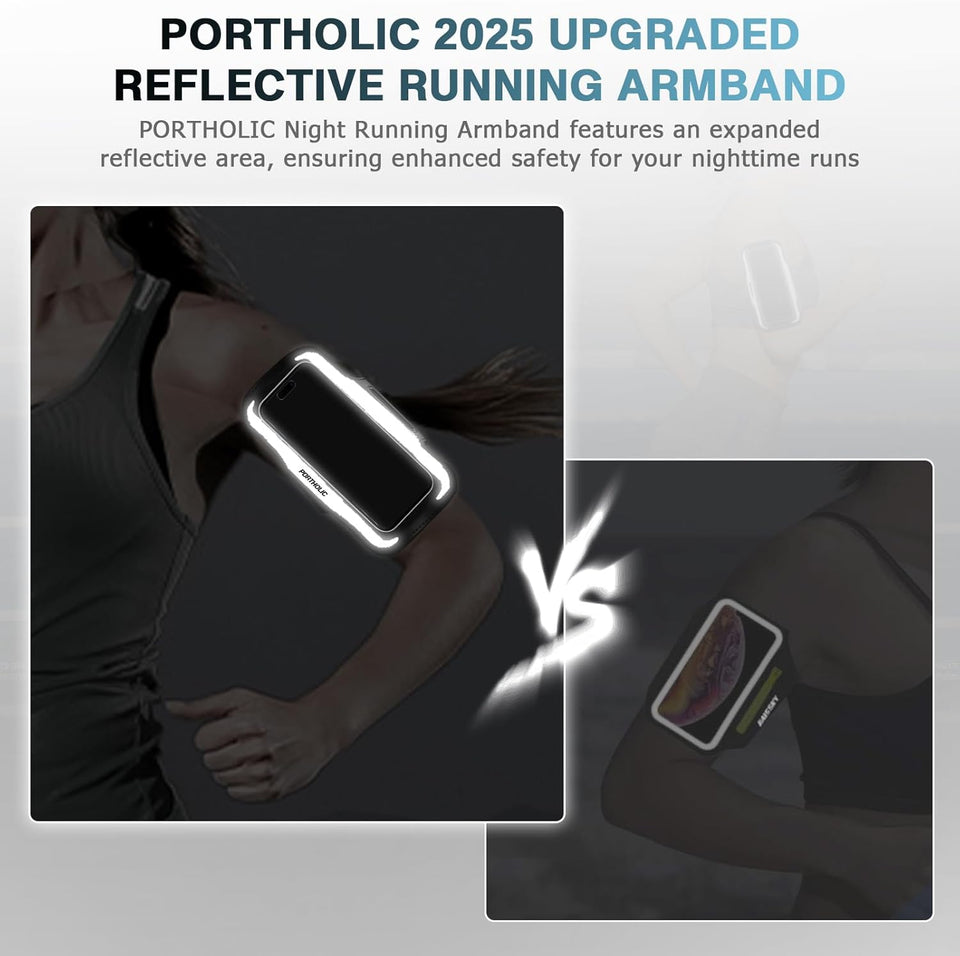PORTHOLIC 2025 Running Armband Water Resistant Sports Phone Holder Case with Extension Strap,Card Slot Up to 6.9" Phone