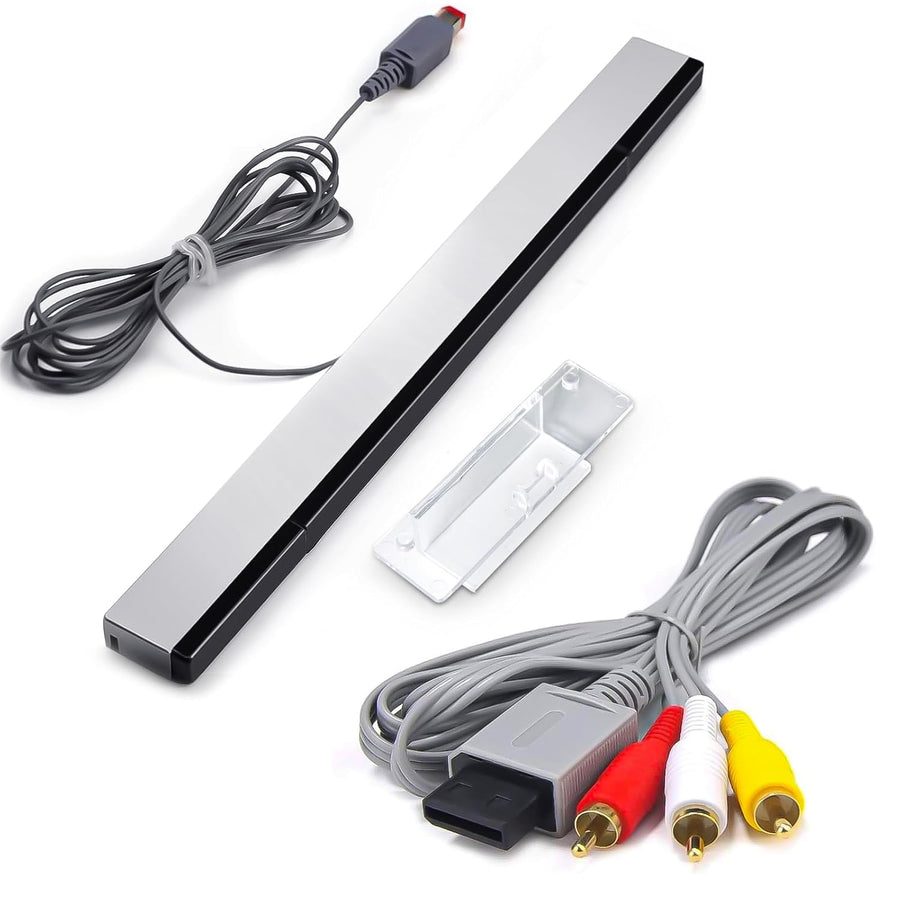 2 in 1 Wii Sensor Bar + Wii Composite Audio Video Cable