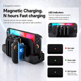 Multi-Function Charging Station for Switch 2, 4 Joy-Con Controller Charger Dock with 2 Game Card Slots & LED Indicators, Extra USB Port for Original Dock