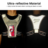 Running Vest with Cellphone Holder, PORTHOLIC Reflective Warnwest with Visible Phone Pouch, Adjustable Waistband and Muti-pockets for Sport, Jogging, Cycling, Walk the dog(GARY)
