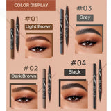2-in-1 Microblading Eyebrow Pen Last All-Day Eyebrow Pencil Magical Waterproof Eye Brow Pencils with 4-Fork-Tip & Precise Brush-Tip for Natural Hair Like Strokes (Light Brown)
