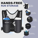 PORTHOLIC Running Vest for Women Men with 17oz Water Bottle |Adjustable Hydration Vest|Reflective |Lightweight |6 Pockets |Breathablefor Running Accessories for Hiking