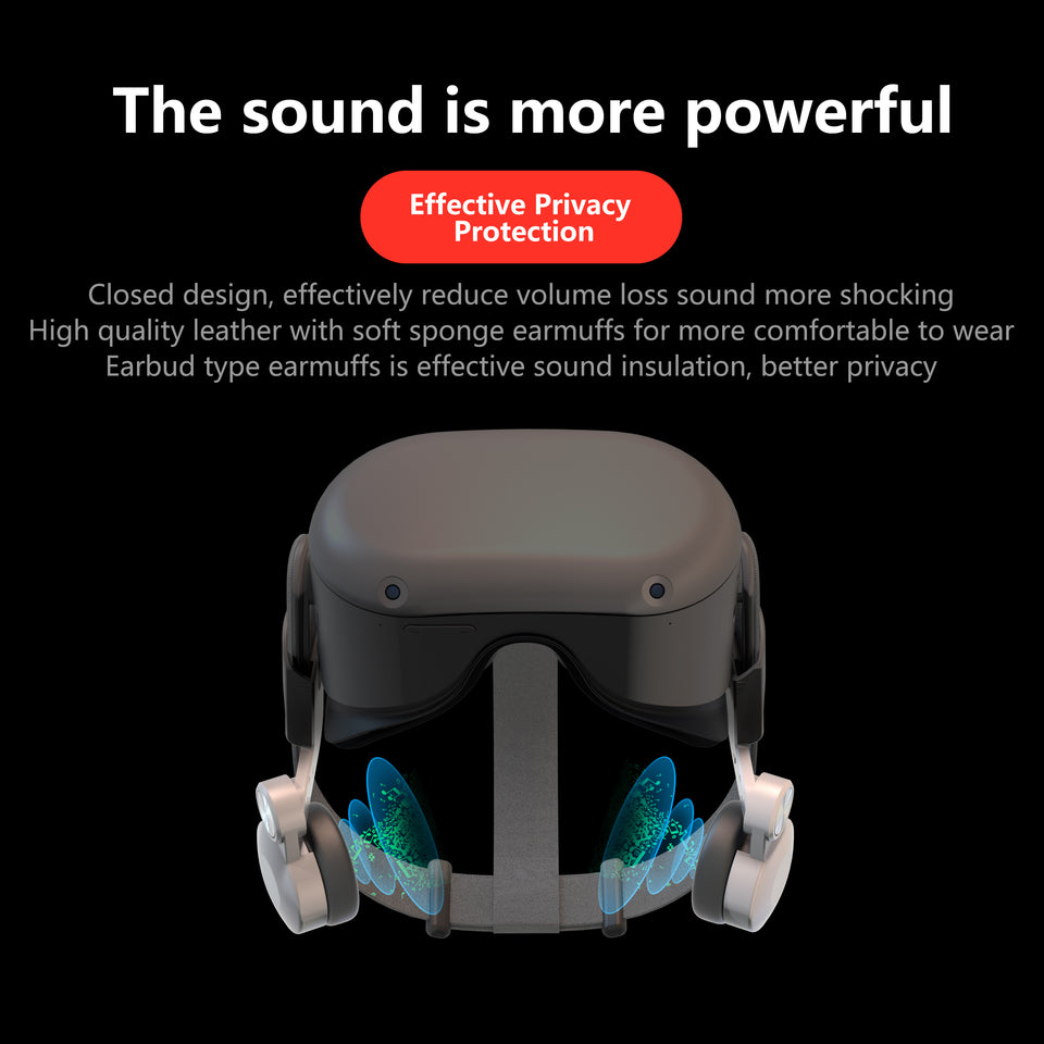 Sound earmuffs for Oculus Quest/Quest 2 VR Headset, A Enhancing Sound Solution for Oculus Quest/Quest 2 Accessories