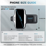 PORTHOLIC 2025 Running Armband Water Resistant Sports Phone Holder Case with Extension Strap,Card Slot Up to 6.9" Phone