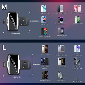 PORTHOLIC 2025 Running Armband with Large Reflective Strips, for iPhone 16 15 Pro 14 Plus 13 11 XR XS, Galaxy S25/24/S10