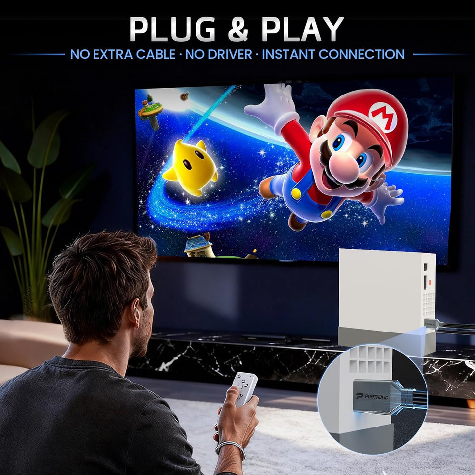 PORTHOLIC Wii to HDMI Adapter Cable 1.5/5Ft