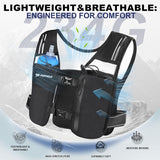 PORTHOLIC Running Vest for Women Men with 17oz Water Bottle |Adjustable Hydration Vest|Reflective |Lightweight |6 Pockets |Breathablefor Running Accessories for Hiking