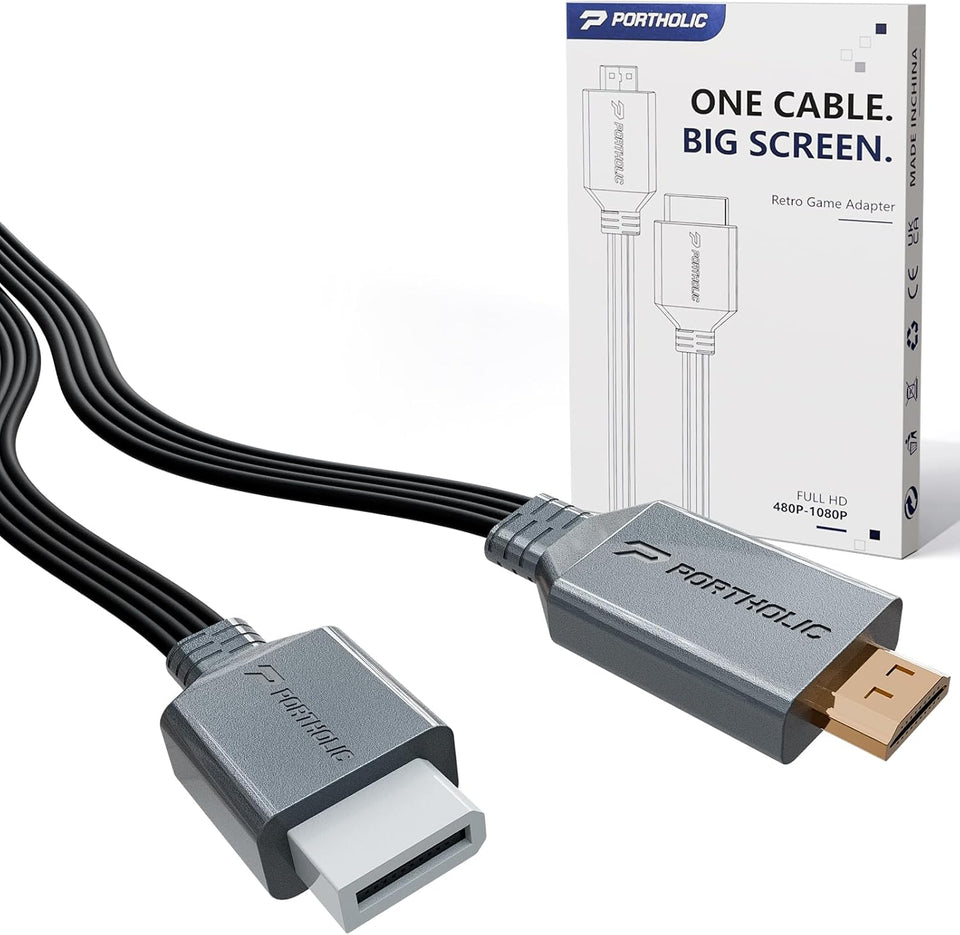PORTHOLIC Wii to HDMI Adapter Cable 1.5/5Ft