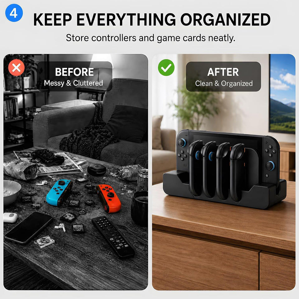 2026 PORTHOLIC Switch 2 Charging Dock for Joycons
