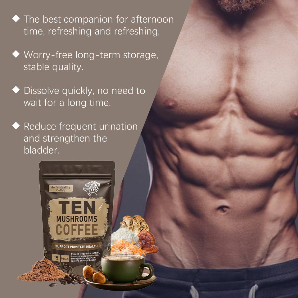 Men's Health Coffee for body care, Organic Mushroom Coffee ,10 Mushrooms, 15pcs/bag (3 Bag)