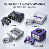 PORTHOLIC N64 to HDMI Converter, 4-in-1 HDMI Cable for GameCube SNES SFC, 4:3/16:9 Switchable, 1.5m/4.92FT, No External Power Needed