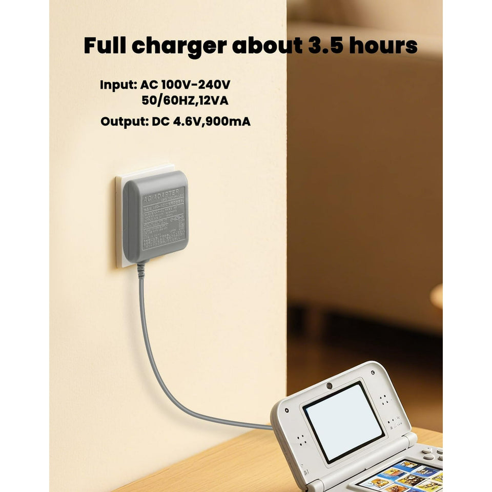 DS Lite Charger Kit Compatible with Nintendo DS Lite 100-240V Wall Plug Adapter with 4 Stylus Pen for Nintendo DS Lite