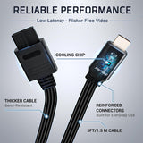 PORTHOLIC N64 to HDMI Converter, 4-in-1 HDMI Cable for GameCube SNES SFC, 4:3/16:9 Switchable, 1.5m/4.92FT, No External Power Needed