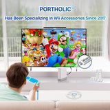 Wii Remote Controller,PORTHOLIC 2 Packs Upgrade Wii Wireless Controller Compatible with Nintendo Wii Wii U Console (White,2pcs)