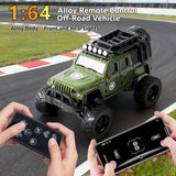 Off-Road Truck with Remote Control, 1:64 Mini Desktop Rc Truck Toy, 2.4GHz All Terrain Off-Road Trucks, LED Lights, Speed/Steering Adjustable, for Kids Christmas Birthday