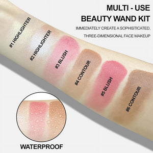 Contour Stick, Highlight Stick, Blush Stick, Cream Contour Kit with Brush, Create Face Contour, Non-greasy, Waterproof Long-lasting Effect, Highlighter Makeup Stick 3 colors