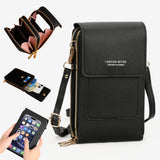 Cell Phone Bag, PU Leather Crossbody Cellphone Purse for Women, Touch Screen Cell Phone Pouch Holder Shoulder Bag RFID Blocking Wallet Handbag with Shoulder Strap