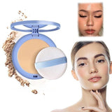 Matte Perfection Pressed Powder, Oil Control Face Pressed Powder, Waterproof Pressed Powder Makeup Compact (02-Natural beige, 10g)